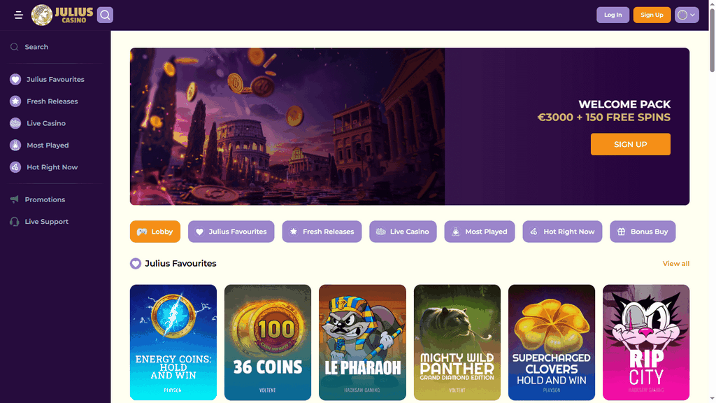 Témoignage du casino en ligne Julius - Notes des experts et des joueurs [2025]